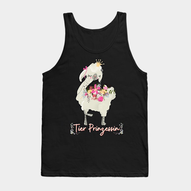 Alpaka Tier Prinzessin Blumen Süß.png Tank Top by Maggini Art